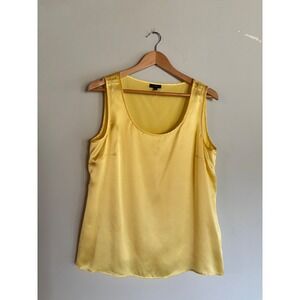 Talbots Yellow Silk Tank Scoop Neck Lightweight Boho Summer 12